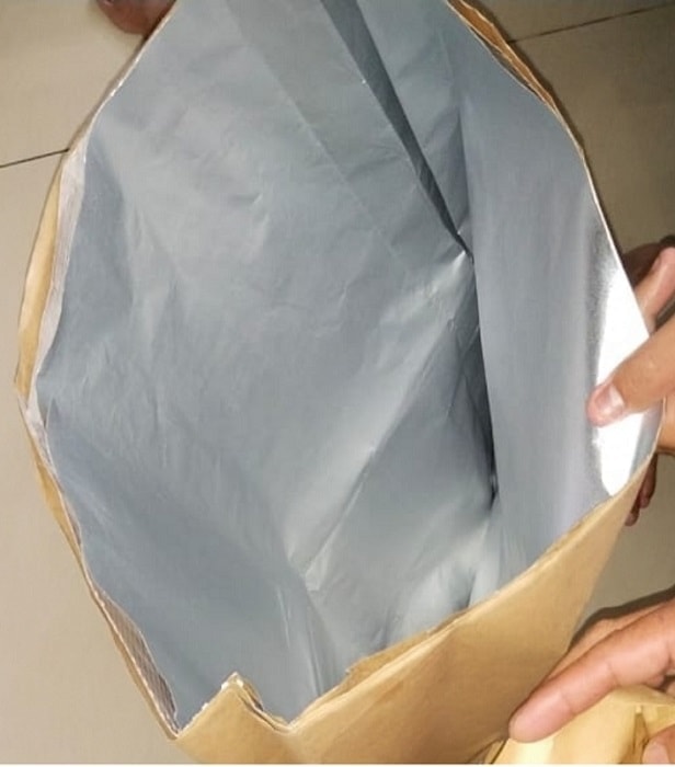 Ukuran Paper sack , Karung kertas laminasi aluminium foil dgn kraft coklat