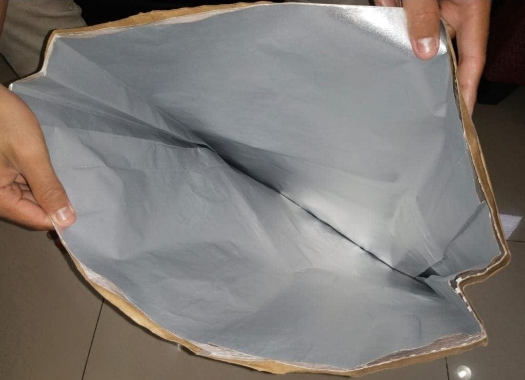 Paper Sack Aluminium Foil Laminated , Paper sack with aluminium foil laminated