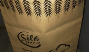 Sewn Brown kraft paper sack dengan inner plastik